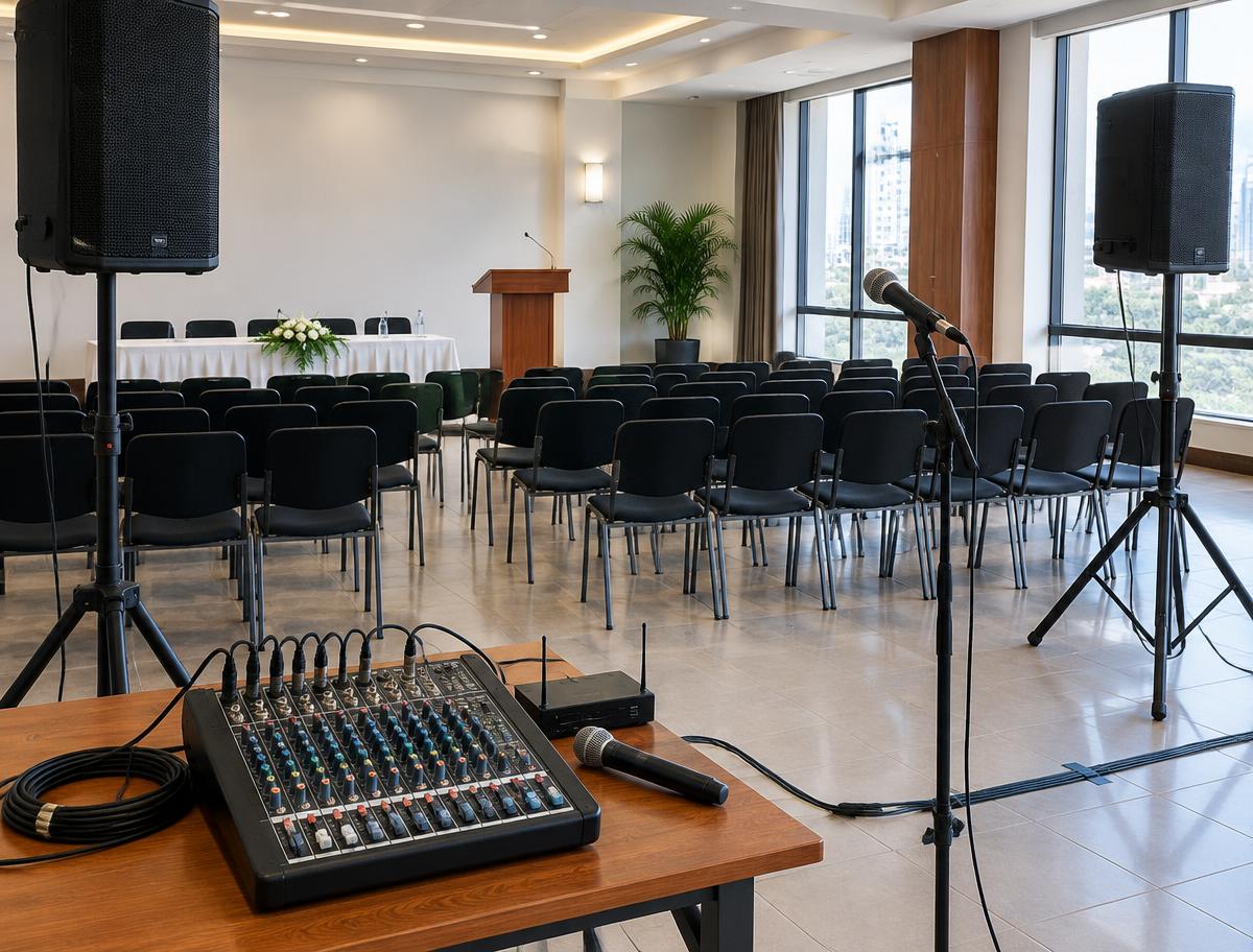 Professional PA System Hire · Up to 150 People