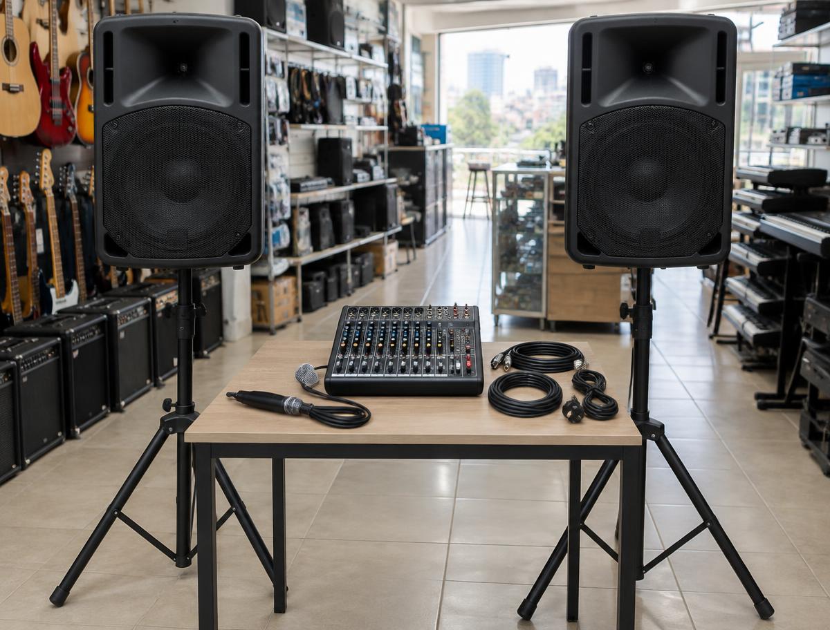 RCF Full Public Address System · 12-inch Speakers & PSR-F52