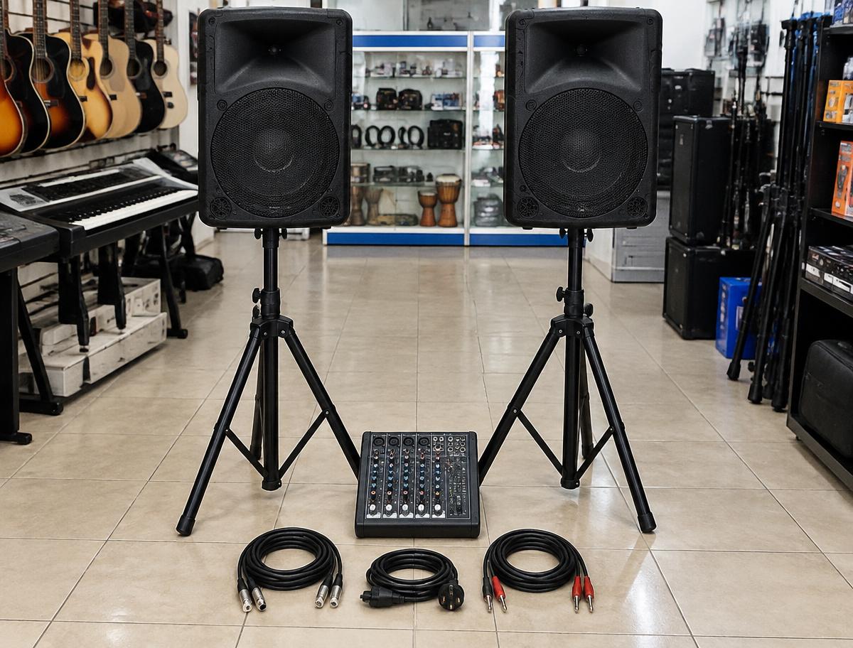 Yamaha Public Address System · 4-Channel Mixer & 2 Speakers