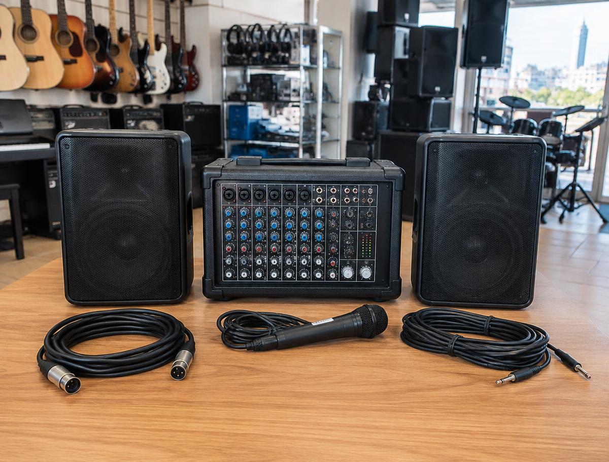 Complete Public Address System · Powered Mixer